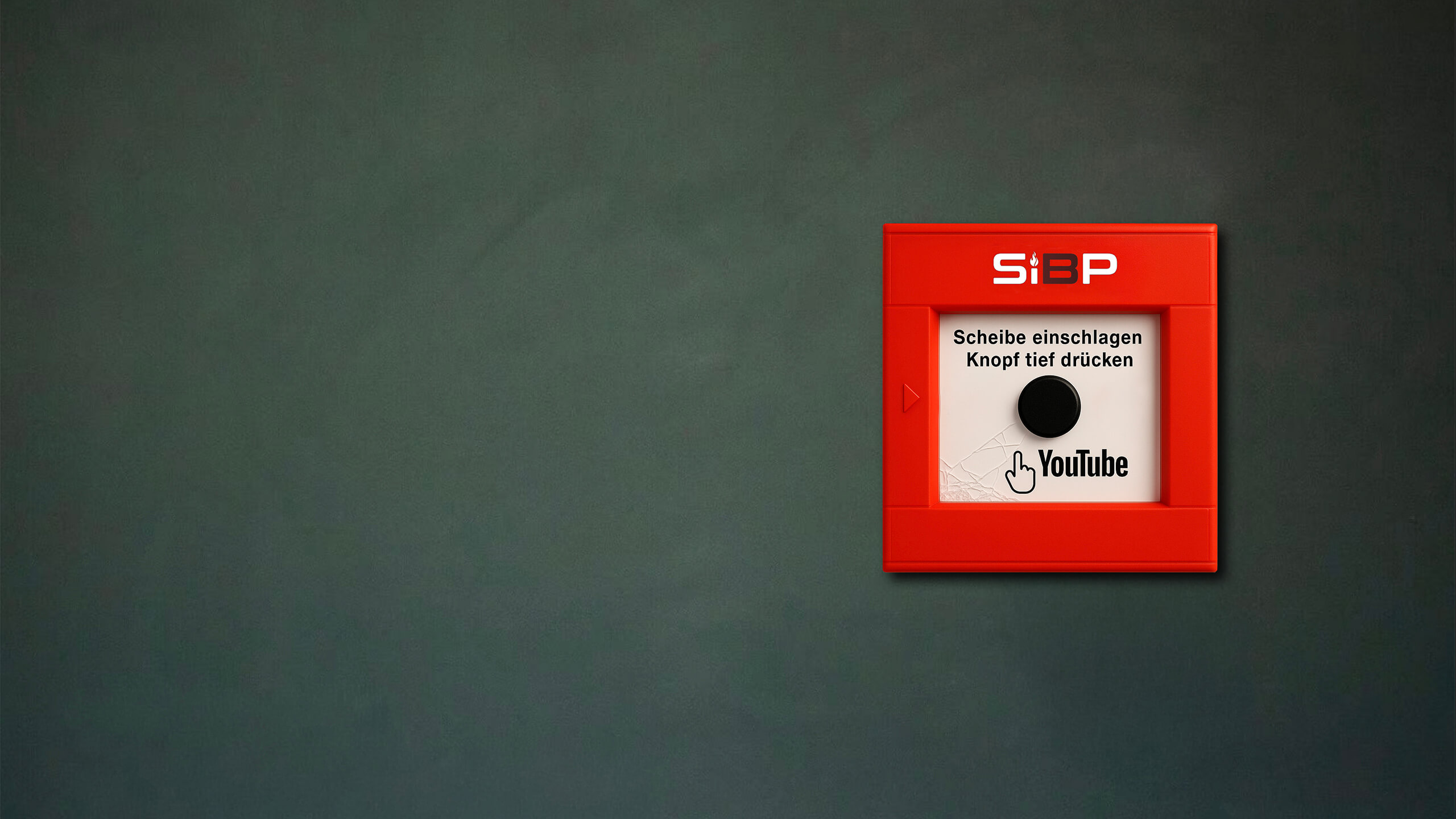 Intro-Bild: Feueralarm Knopf mit SIBP Logo